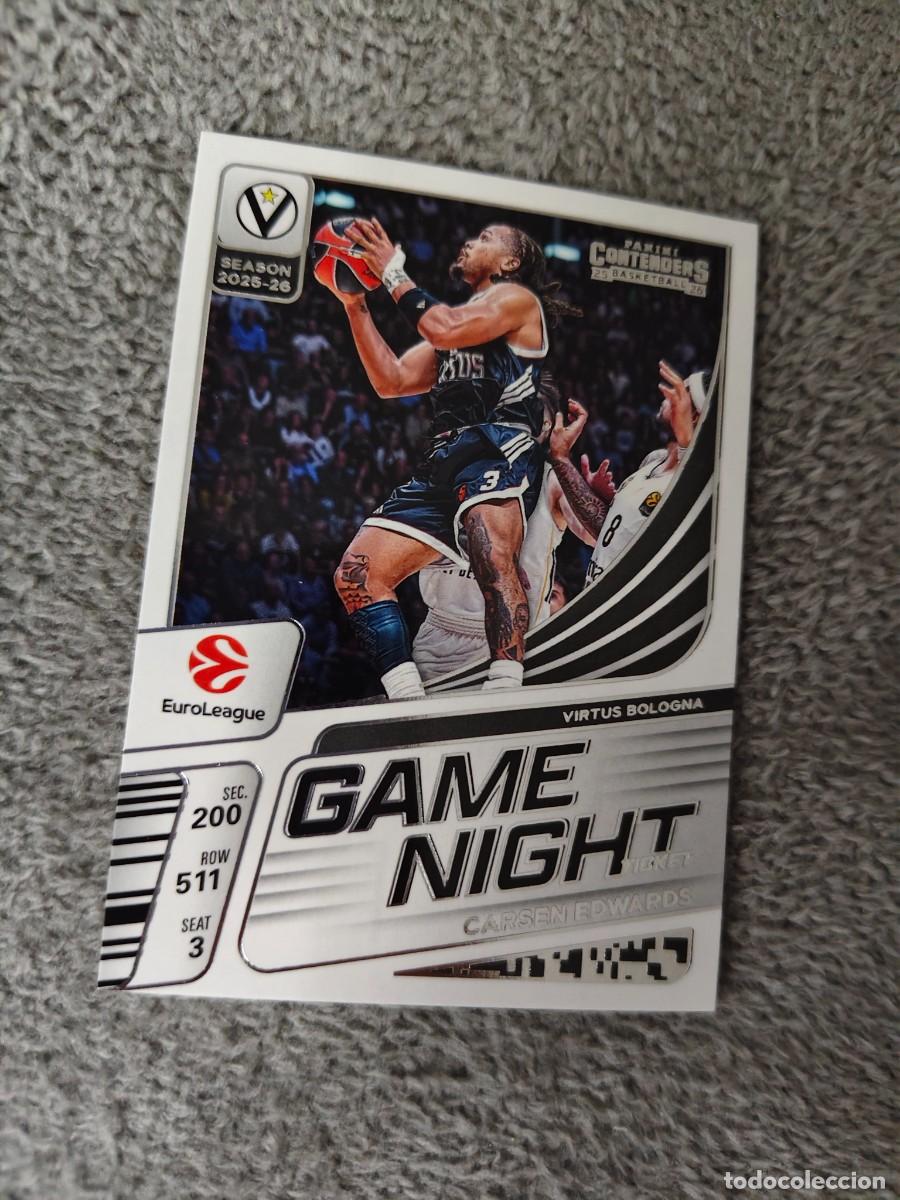 Collectionnisme sportif: 18 CARSEN EDWARDS, VIRTUS BOLOGNA EUROLEAGUE 2025 26 CONTENDERS GAME NIGHT TICKET PANINI 2026 25 BAS