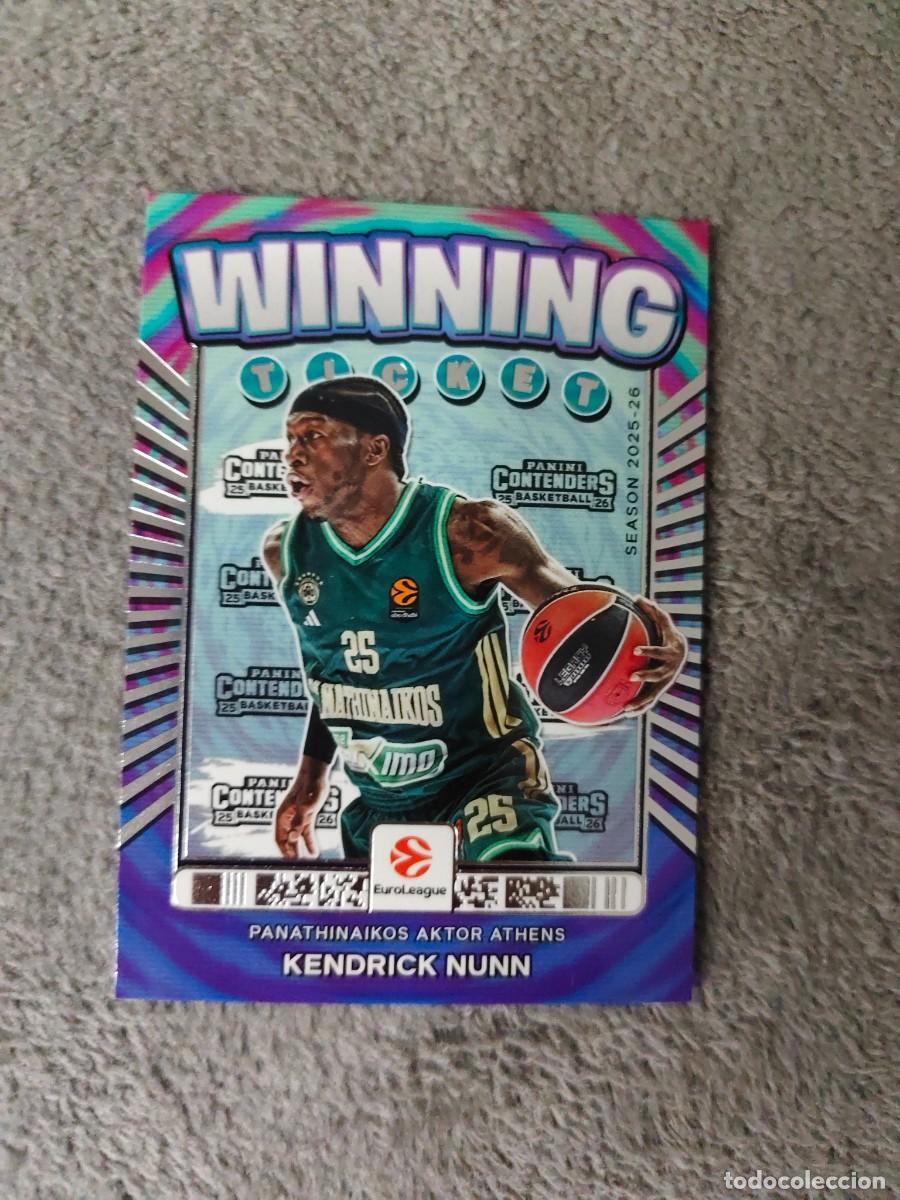 Collectionnisme sportif: 11 KENDRICK NUNN, PANATHINAIKOS AKTOR ATHENS EUROLEAGUE 2025 26 CONTENDERS WINNING TICKET PANINI 202