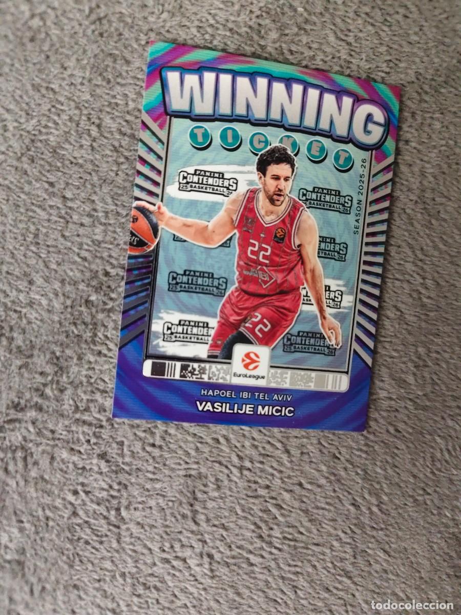 Collectionnisme sportif: 17 VASILIJE MICIC, HAPOEL IBI TEL AVIV EUROLEAGUE 2025 26 CONTENDERS WINNING TICKET PANINI 2026 25 B