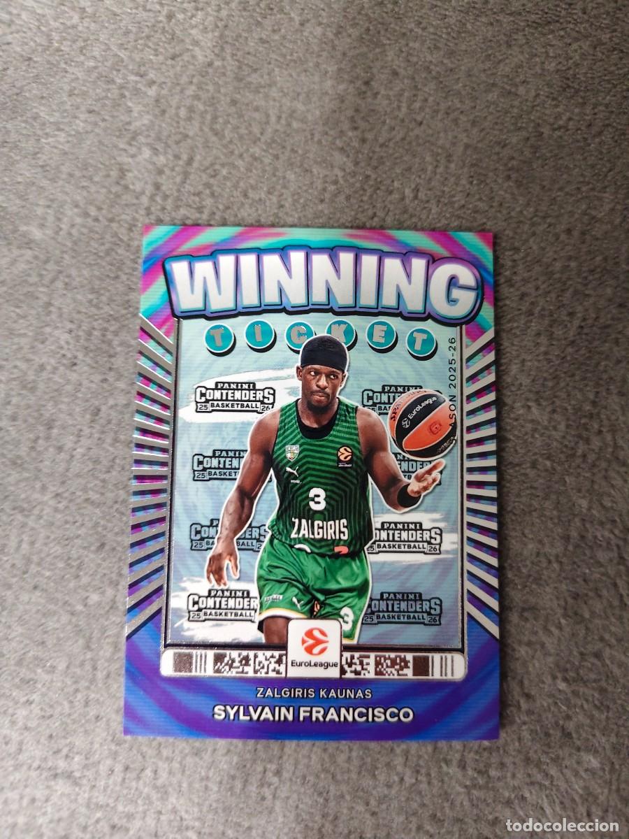 Coleccionismo deportivo: 19 SYLVAIN FRANCISCO, ZALGIRIS KAUNAS EUROLEAGUE 2025 26 CONTENDERS WINNING TICKET PANINI 2026 25 BA