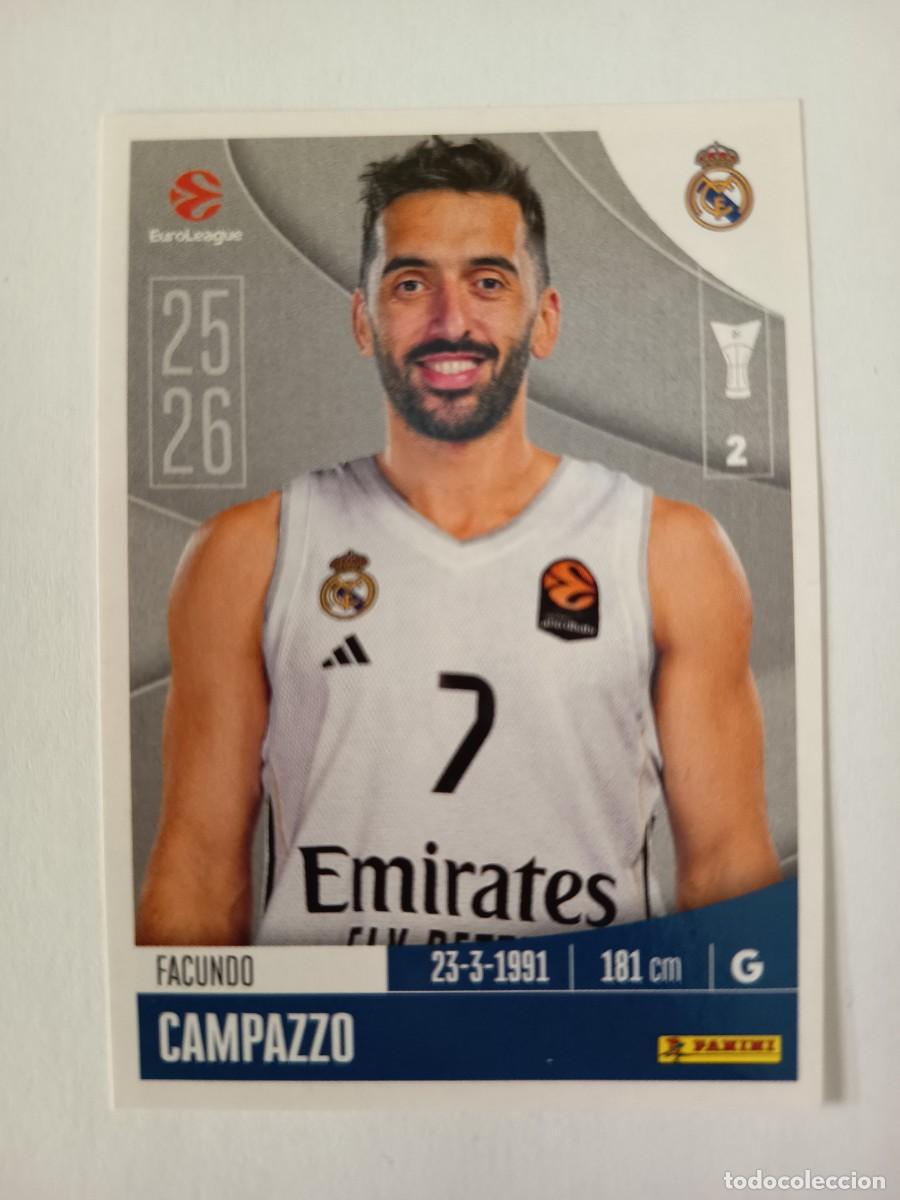 Sports collectibles: CROMO 318 FACUNDO CAMPAZZO REAL MADRID - EUROLEAGUE 2025 2026 25 26 PANINI EUROLIGA BALONCESTO
