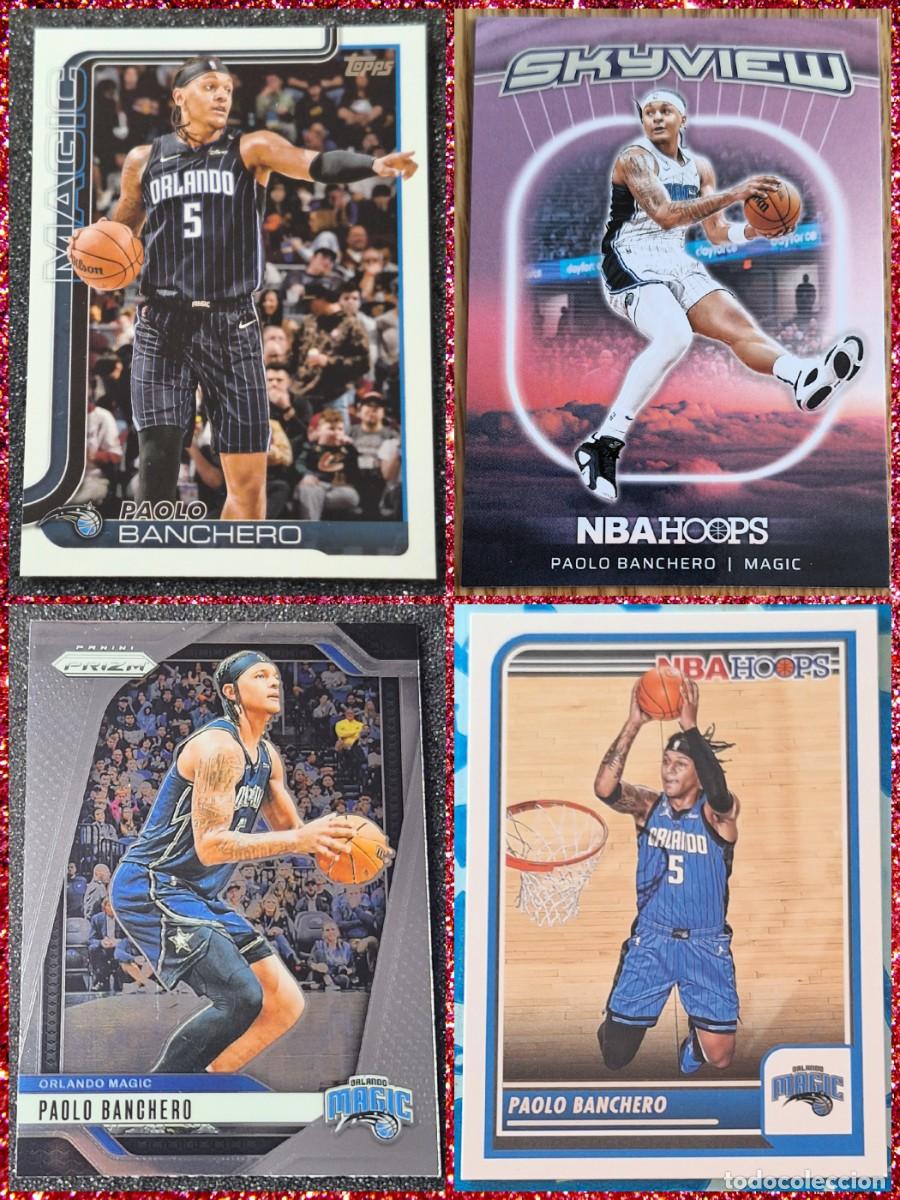 Sports collectibles: Lote de 4 cards Paolo Banchero Orlando Magic Panini Topps Hoops Prizm Basketball
