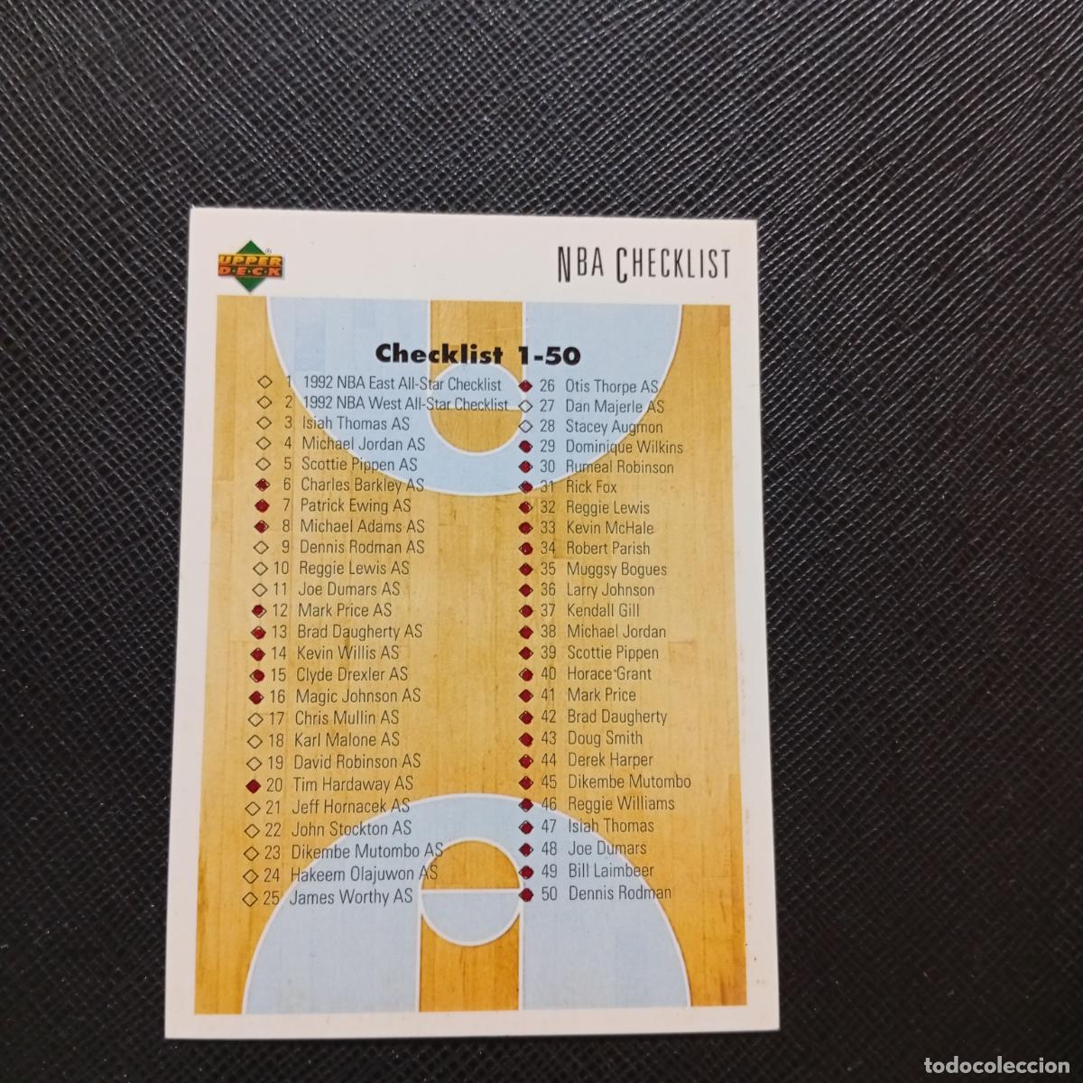 Collezionismo sportivo: 100 CHECKLIST UPPER DECK BALONCESTO NBA 1992 CROMO 92 - A87 PG34