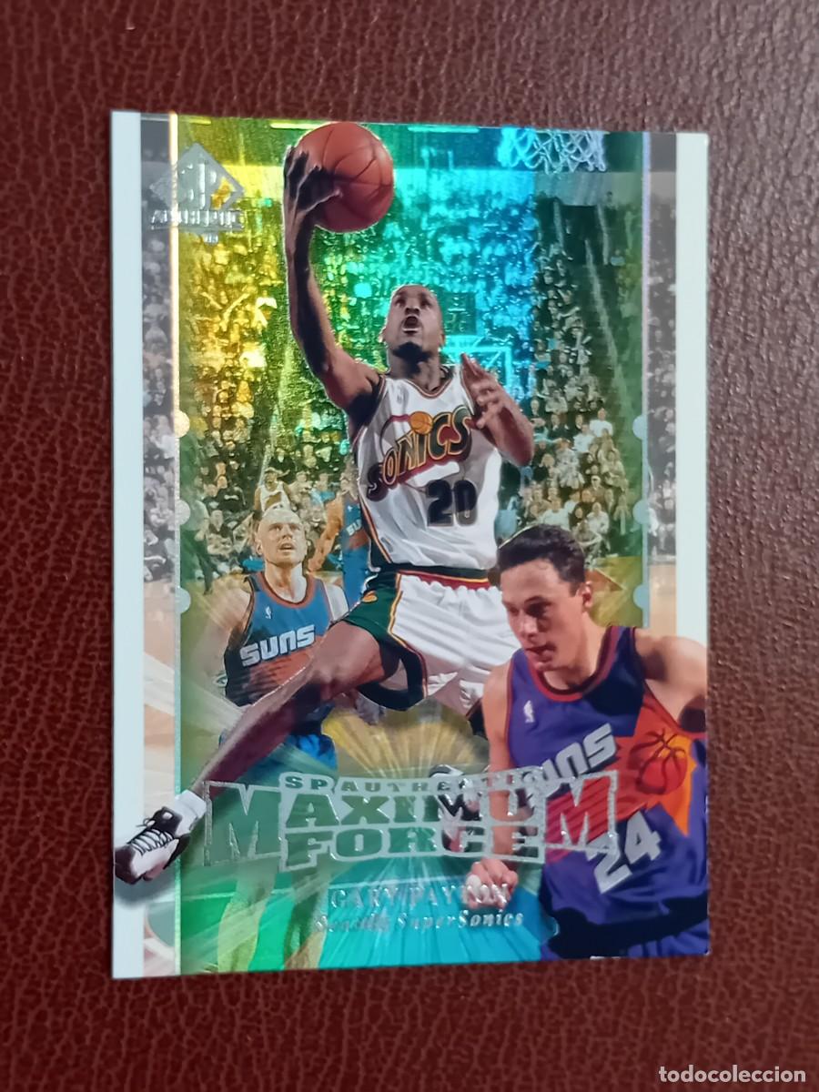 Coleccionismo deportivo: Card M9 Gary Payton SP Authentic Upper Deck 2000-2001 Insert