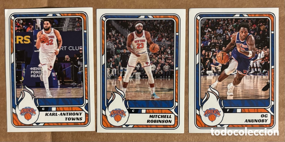 Coleccionismo deportivo: OG ANUNOBY - KARL ANTHONY TOWNS - MITCHELL ROBINSON (NEW YORK KNICKS). 3 CROMOS PANINI NBA STICKERS