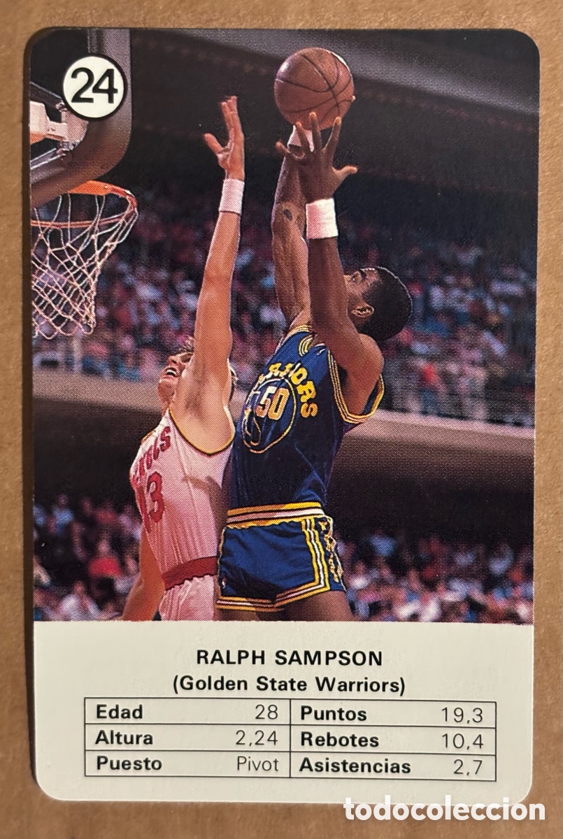 Collezionismo sportivo: RALPH SAMPSON (GOLDEN STATE WARRIORS). CARTA COLECCI&Oacute;N ESTRELLAS DE LA NBA (1988). #24. FOURNIER