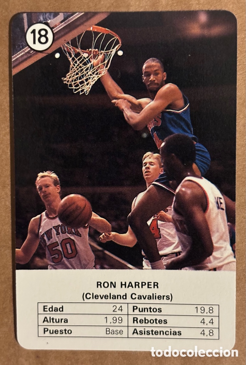 Coleccionismo deportivo: RON HARPER (CLEVELAND CAVALIERS). CARTA COLECCI&Oacute;N ESTRELLAS DE LA NBA (1988). #18. HERACLIO FOURNIER
