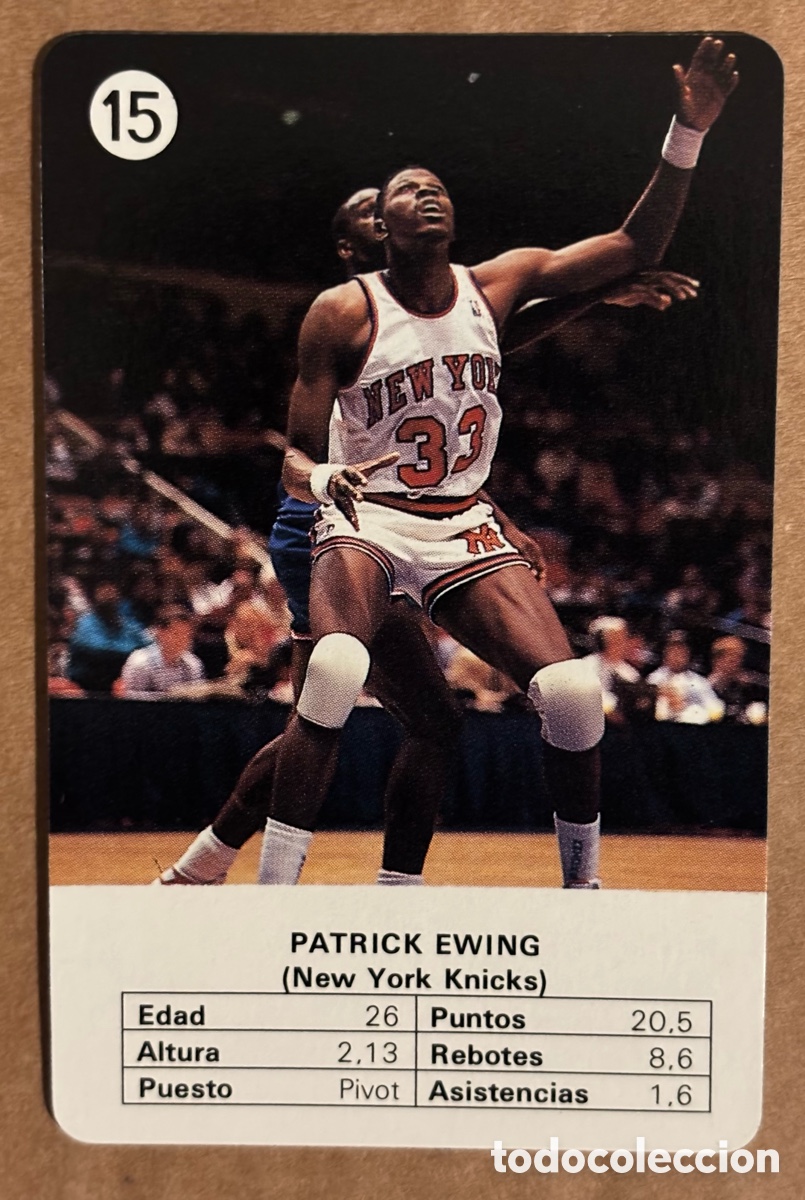 Coleccionismo deportivo: PAT EWING (NEW YORK KNICKS). CARTA COLECCI&Oacute;N ESTRELLAS DE LA NBA (1988). #15. HERACLIO FOURNIER.