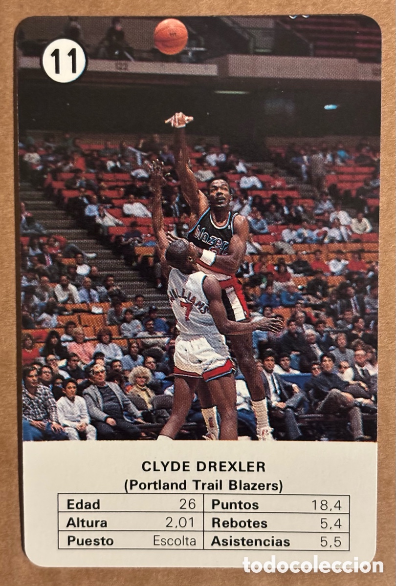 Coleccionismo deportivo: CLYDE DREXLER (PORTLAND TRAIL BLAZERS). CARTA COLECCI&Oacute;N ESTRELLAS DE LA NBA (1988). #11.