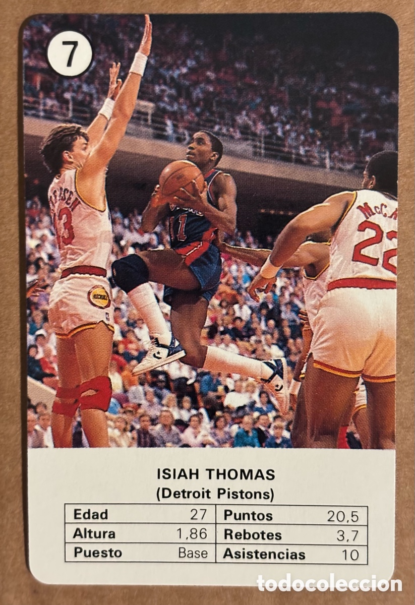 Coleccionismo deportivo: ISIAH THOMAS (DETROIT PISTONS). CARTA COLECCI&Oacute;N ESTRELLAS DE LA NBA (1988). #7. HERACLIO FOURNIER.