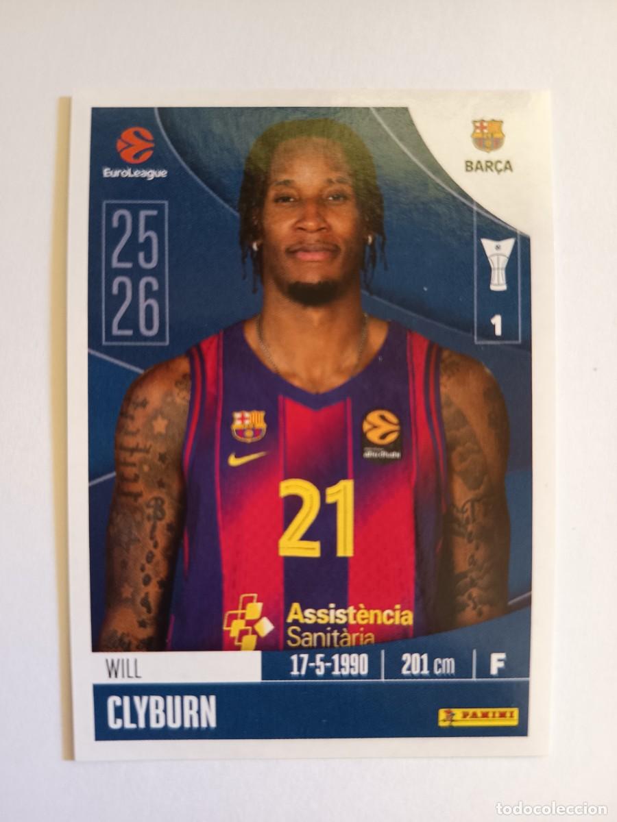 Coleccionismo deportivo: CROMO 156 WILL CLYBURN BARCELONA BAR&Ccedil;A - EUROLEAGUE 2026 25 26 PANINI EUROLIGA BALONCESTO BASKETBALL