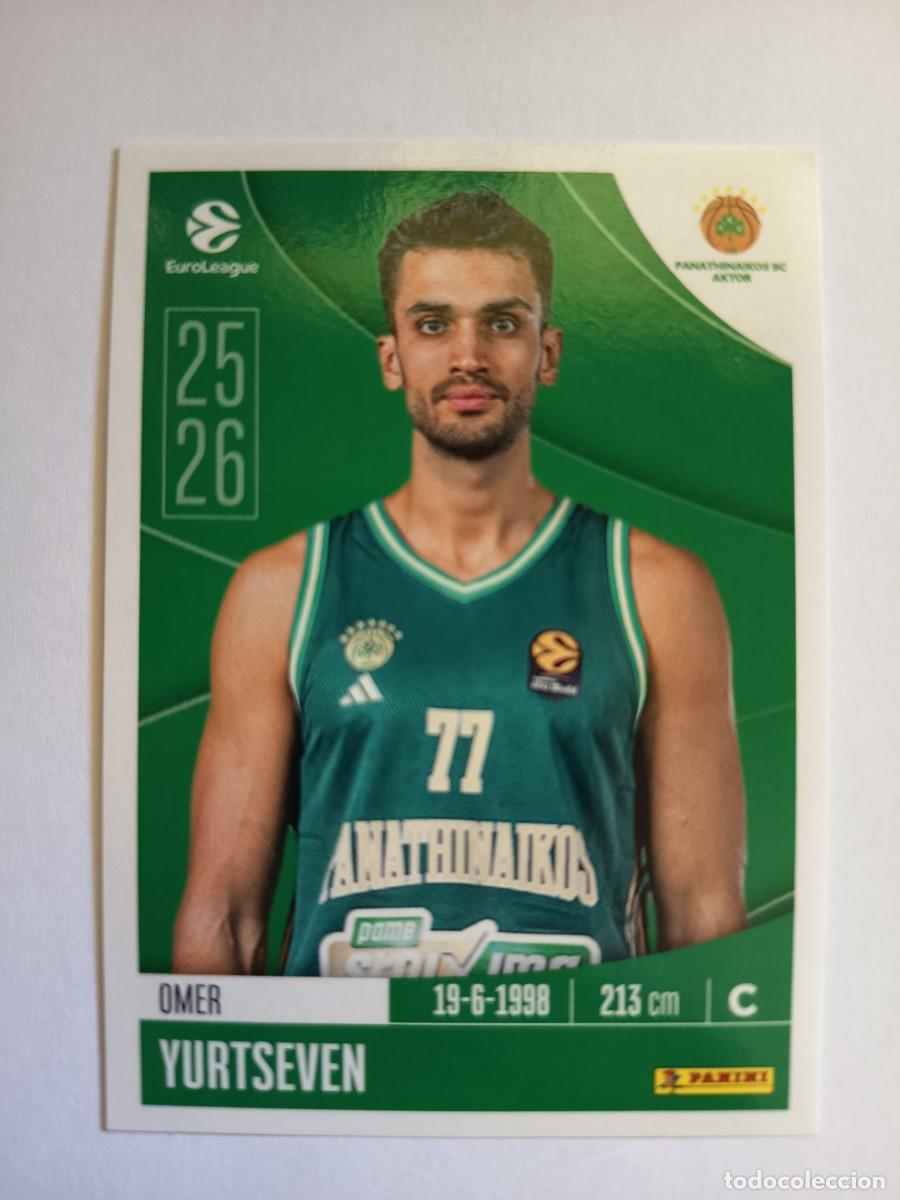 Coleccionismo deportivo: CROMO 281 OMER YURTSEVEN PANATHINAIKOS REAL MADRID EUROLEAGUE 2026 25 26 PANINI EUROLIGA BALONCESTO