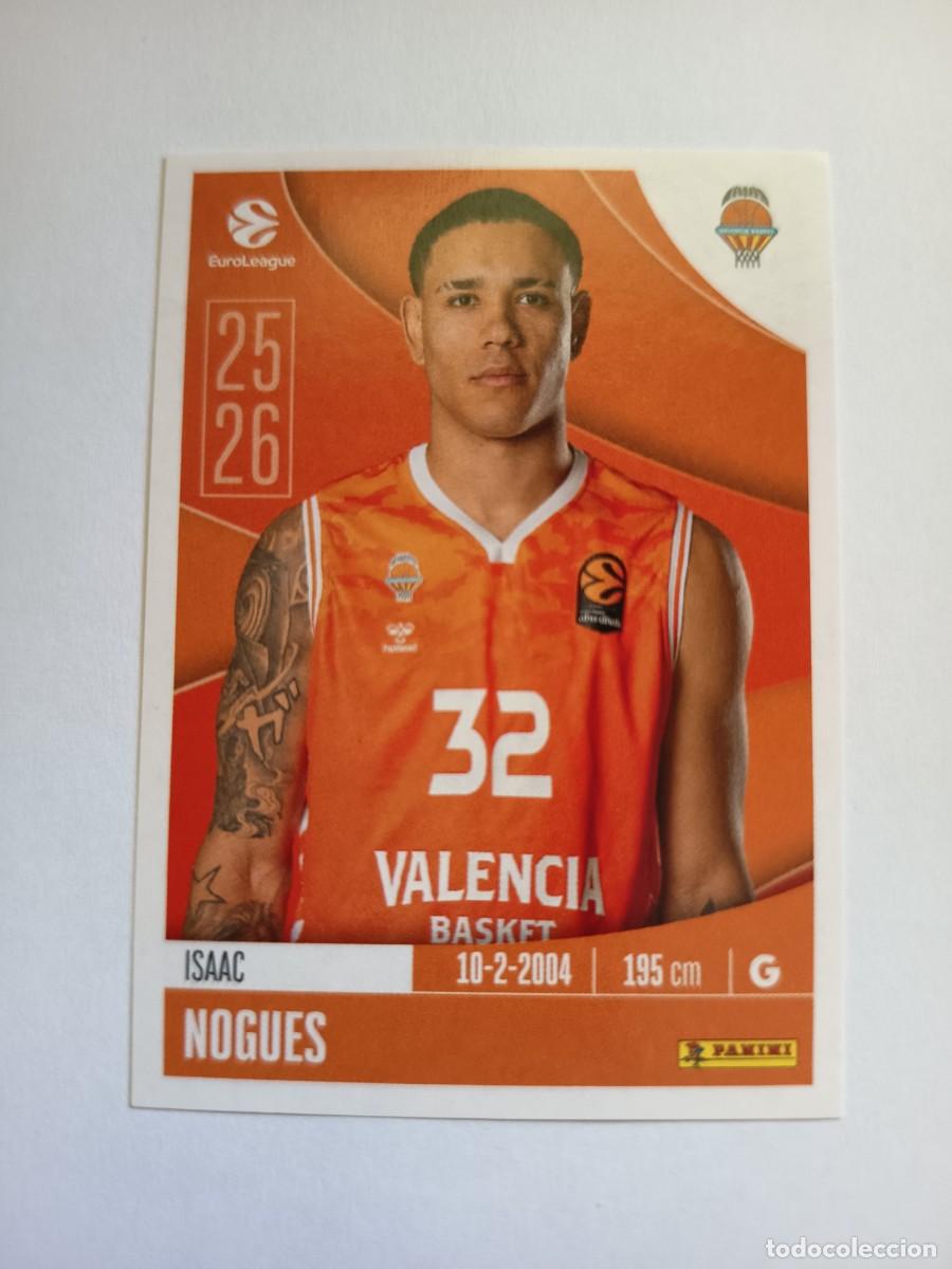 Sports collectibles: CROMO ROOKIE 342 ISAAC NOGU&Eacute;S VALENCIA BASKET - EUROLEAGUE 2026 25 26 PANINI EUROLIGA BALONCESTO