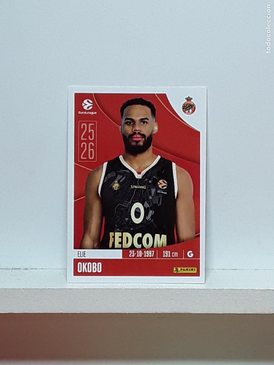 Sammelleidenschaft Sport: EUROLIGA 2025 2026 EUROLEAGUE 25 26 CROMO PANINI BALONCESTO N 63 MONACO ELIE OKOBO