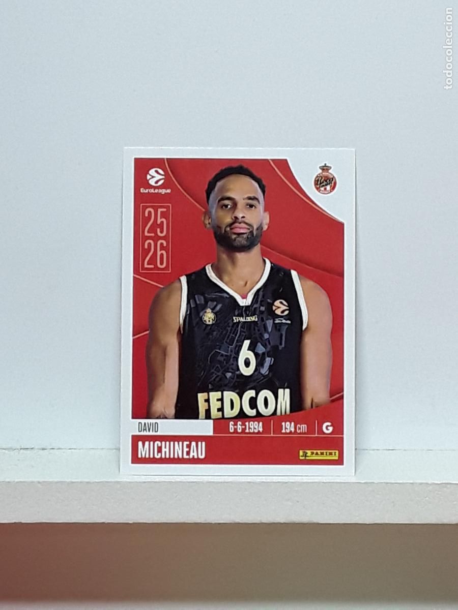 Sammelleidenschaft Sport: EUROLIGA 2025 2026 EUROLEAGUE 25 26 CROMO PANINI BALONCESTO N 64 MONACO DAVID MICHINEAU