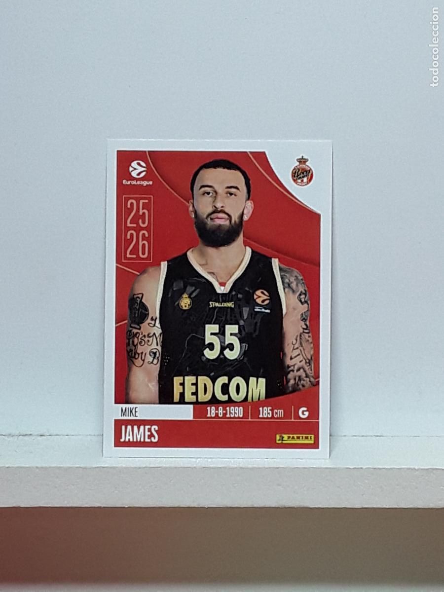 Sammelleidenschaft Sport: EUROLIGA 2025 2026 EUROLEAGUE 25 26 CROMO PANINI BALONCESTO N 68 MONACO MIKE JAMES