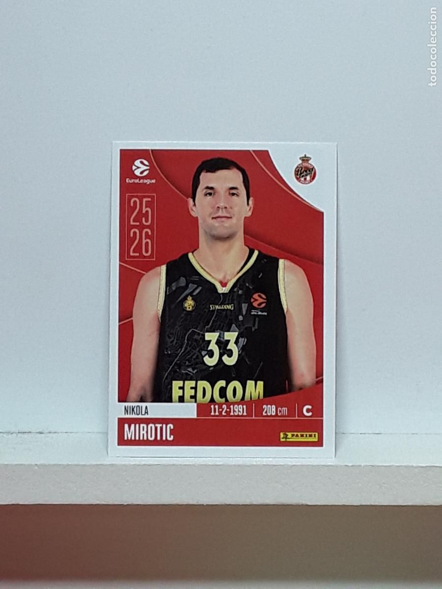 Sammelleidenschaft Sport: EUROLIGA 2025 2026 EUROLEAGUE 25 26 CROMO PANINI BALONCESTO N 75 MONACO NIKOLA MIROTIC