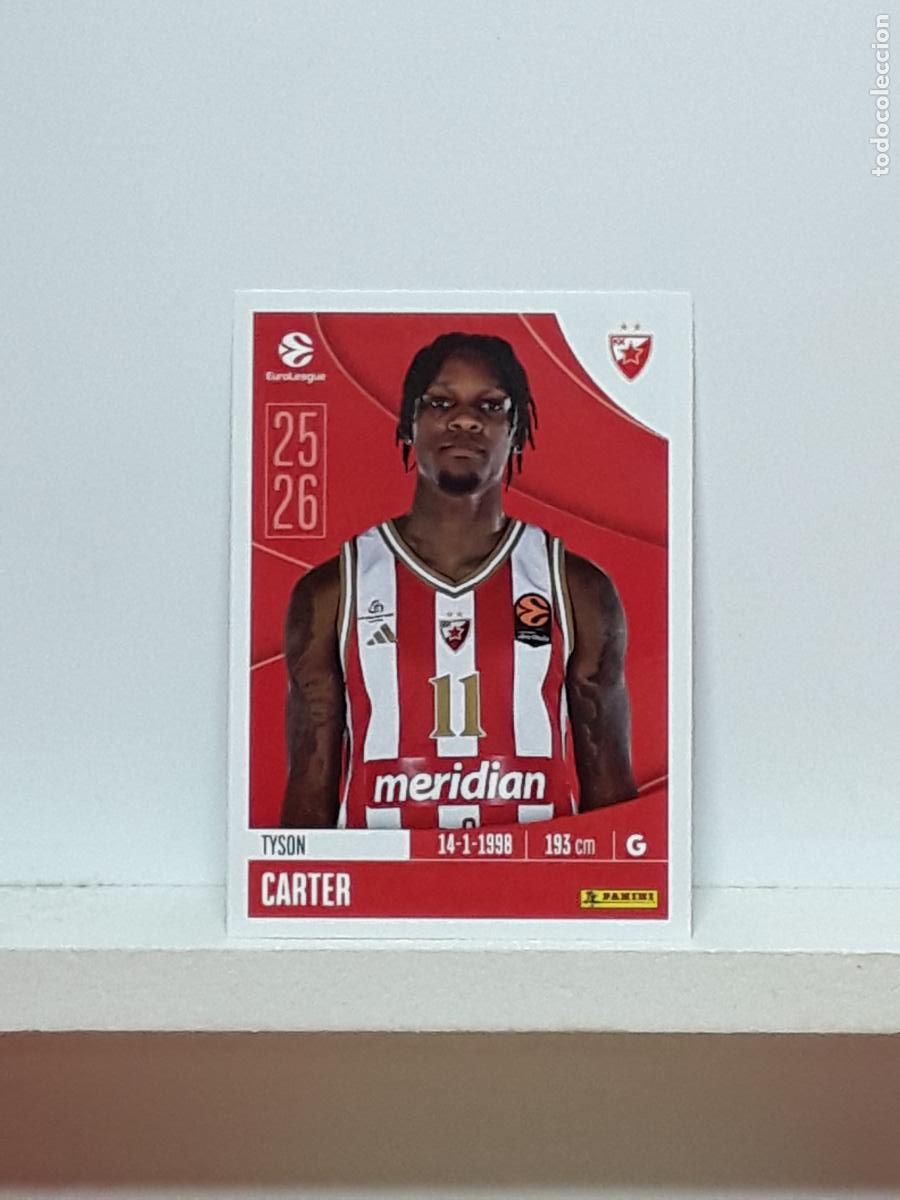 Sammelleidenschaft Sport: EUROLIGA 2025 2026 EUROLEAGUE 25 26 CROMO PANINI BALONCESTO N 100 ESTRELLA ROJA TYSON CARTER