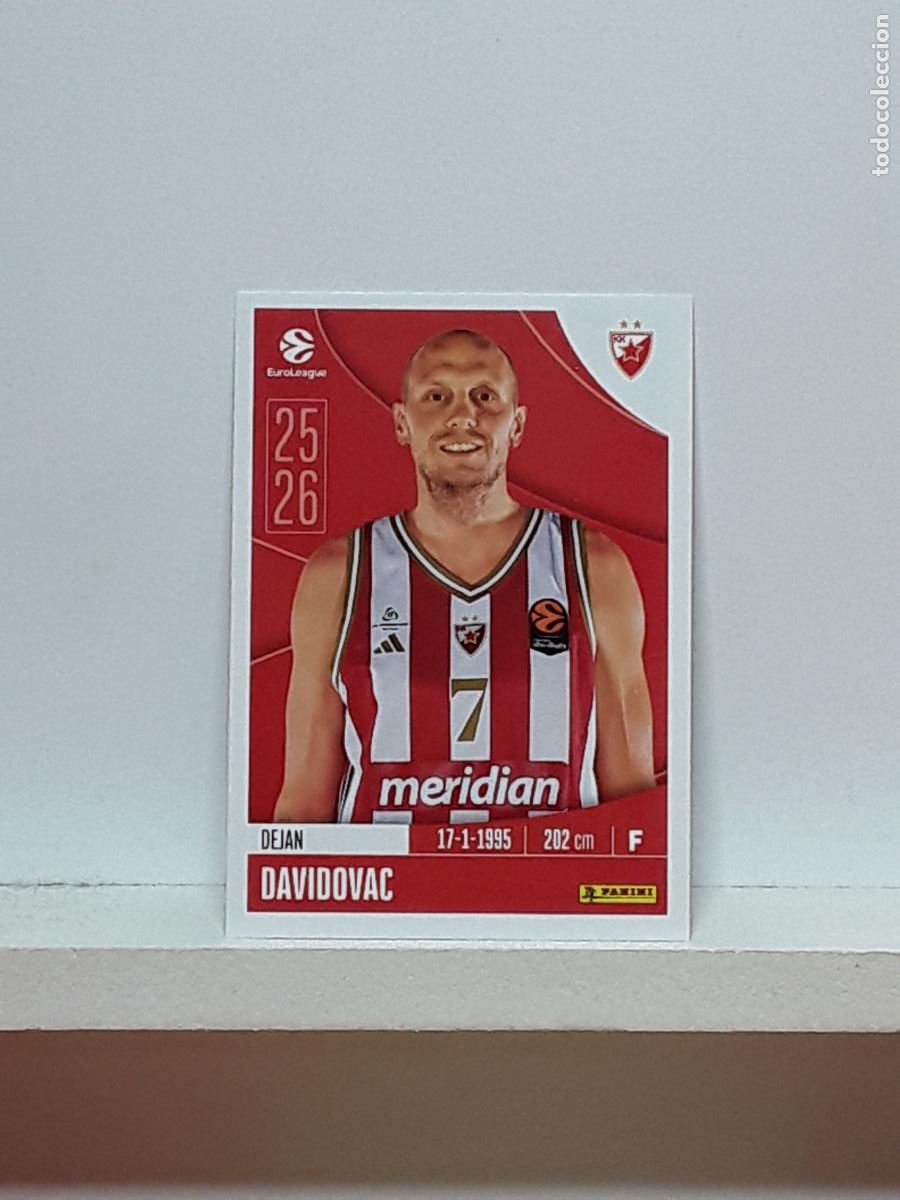 Sammelleidenschaft Sport: EUROLIGA 2025 2026 EUROLEAGUE 25 26 CROMO PANINI BALONCESTO N 102 ESTRELLA ROJA DEJAN DAVIDOVAC