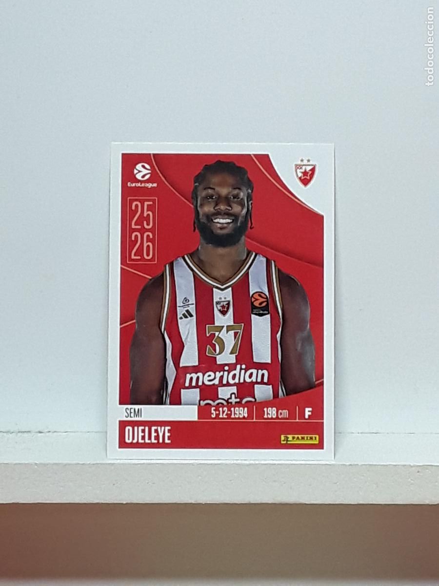 Coleccionismo deportivo: EUROLIGA 2025 2026 EUROLEAGUE 25 26 CROMO PANINI BALONCESTO N 106 ESTRELLA ROJA SEMI OJELEYE