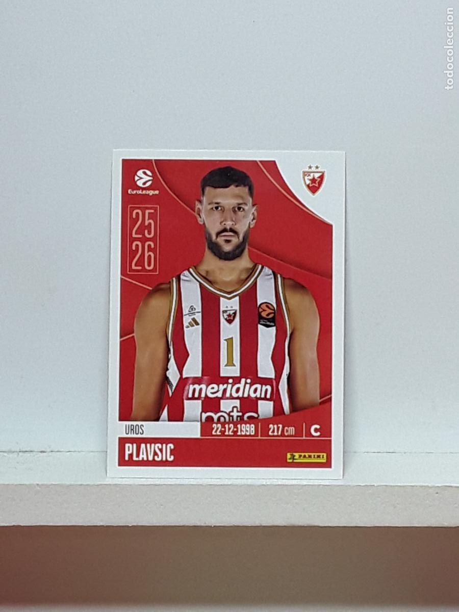 Coleccionismo deportivo: EUROLIGA 2025 2026 EUROLEAGUE 25 26 CROMO PANINI BALONCESTO N 108 ESTRELLA ROJA UROS PLAVSIC