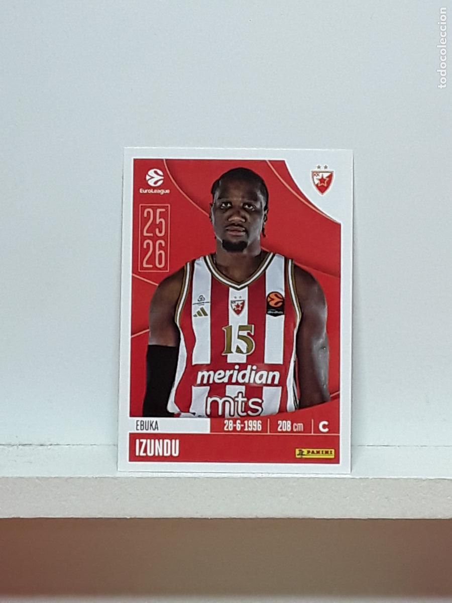 Sports collectibles: EUROLIGA 2025 2026 EUROLEAGUE 25 26 CROMO PANINI BALONCESTO N 110 ESTRELLA ROJA EBUKA IZUNDU