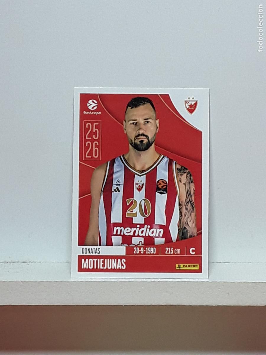 Sports collectibles: EUROLIGA 2025 2026 EUROLEAGUE 25 26 CROMO PANINI BALONCESTO N 111 ESTRELLA ROJA DONATAS MOTIEJUNAS