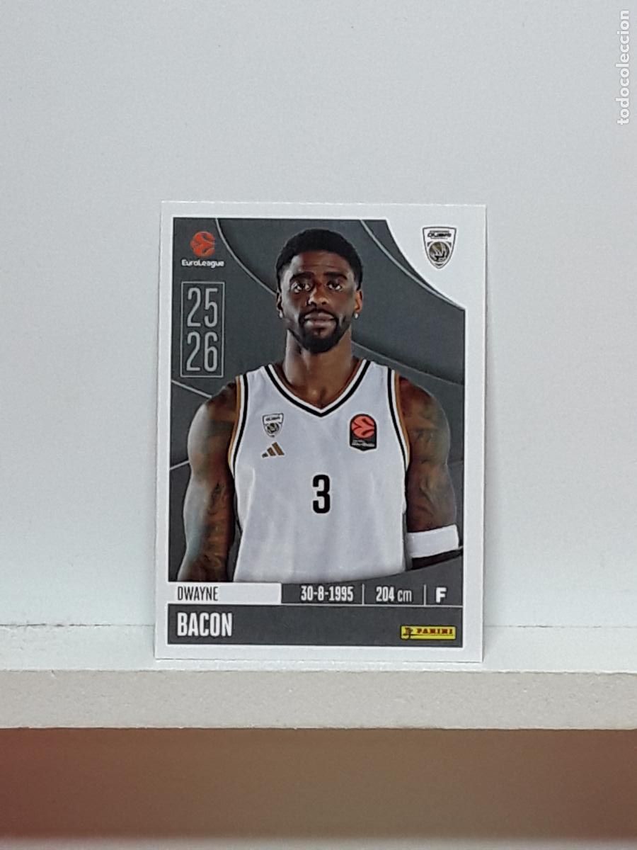 Colecionismo desportivo: EUROLIGA 2025 2026 EUROLEAGUE 25 26 CROMO PANINI BALONCESTO N 121 DUBAI DWAYNE BACON
