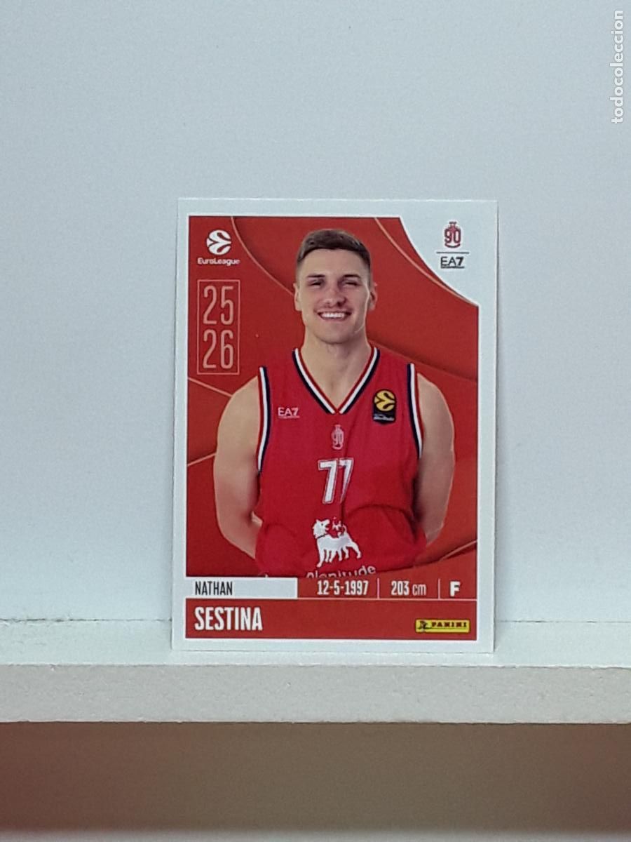 Colecionismo desportivo: EUROLIGA 2025 2026 EUROLEAGUE 25 26 CROMO PANINI BALONCESTO N 141 OLIMPIA MILANO NATHAN SESTINA