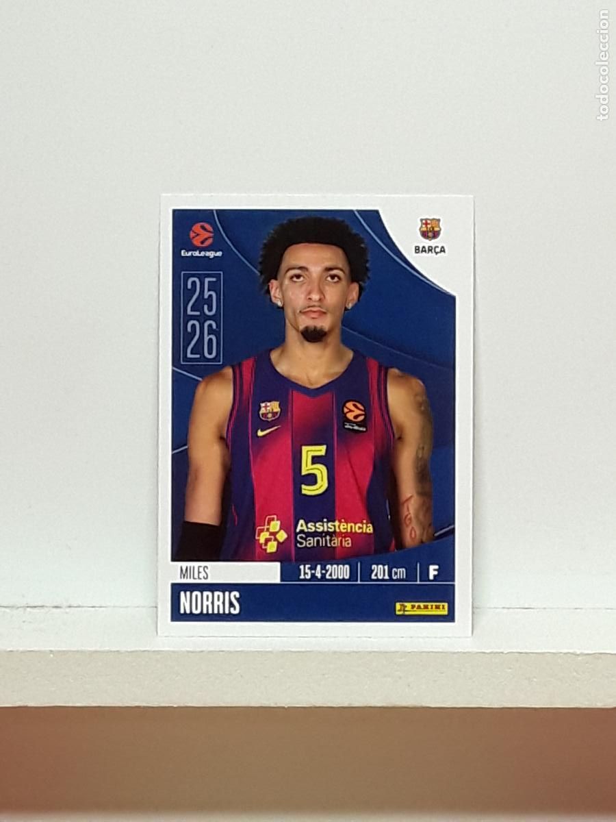 Collectionnisme sportif: EUROLIGA 2025 2026 EUROLEAGUE 25 26 CROMO PANINI BALONCESTO N 155 BARCELONA MILES NORRIS