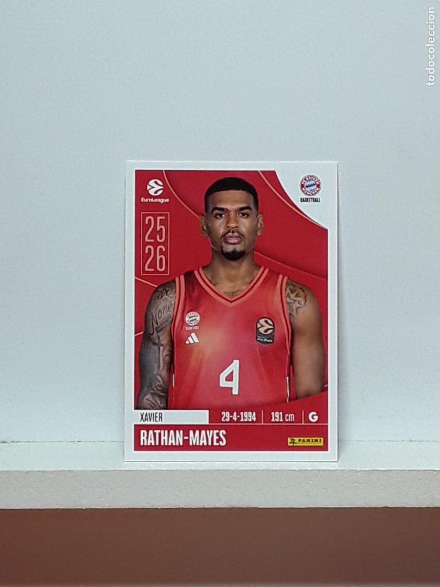 Collectionnisme sportif: EUROLIGA 2025 2026 EUROLEAGUE 25 26 CROMO PANINI BALONCESTO N 165 BAYERN MUNCHEN XAVIER RATHAN-MAYES
