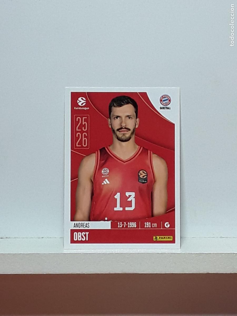 Collectionnisme sportif: EUROLIGA 2025 2026 EUROLEAGUE 25 26 CROMO PANINI BALONCESTO N 167 BAYERN MUNCHEN ANDREAS OBST