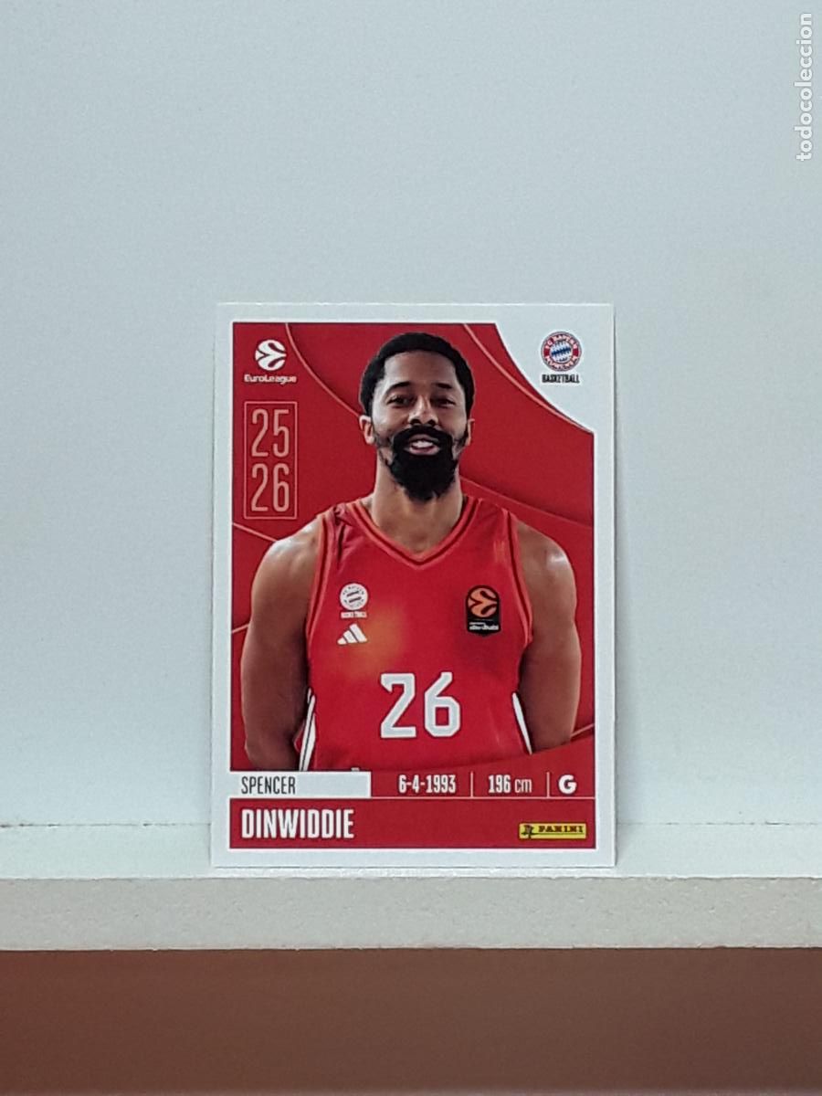 Coleccionismo deportivo: EUROLIGA 2025 2026 EUROLEAGUE 25 26 CROMO PANINI BALONCESTO N 170 BAYERN MUNCHEN SPENCER DINWIDDIE