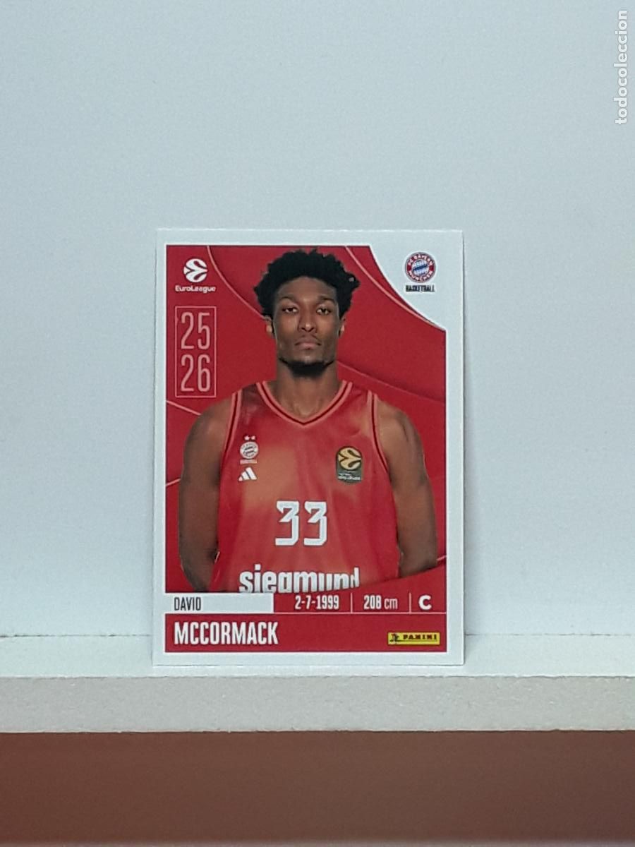 Collectionnisme sportif: EUROLIGA 2025 2026 EUROLEAGUE 25 26 CROMO PANINI BALONCESTO N 179 BAYERN MUNCHEN DAVID MCCORMACK