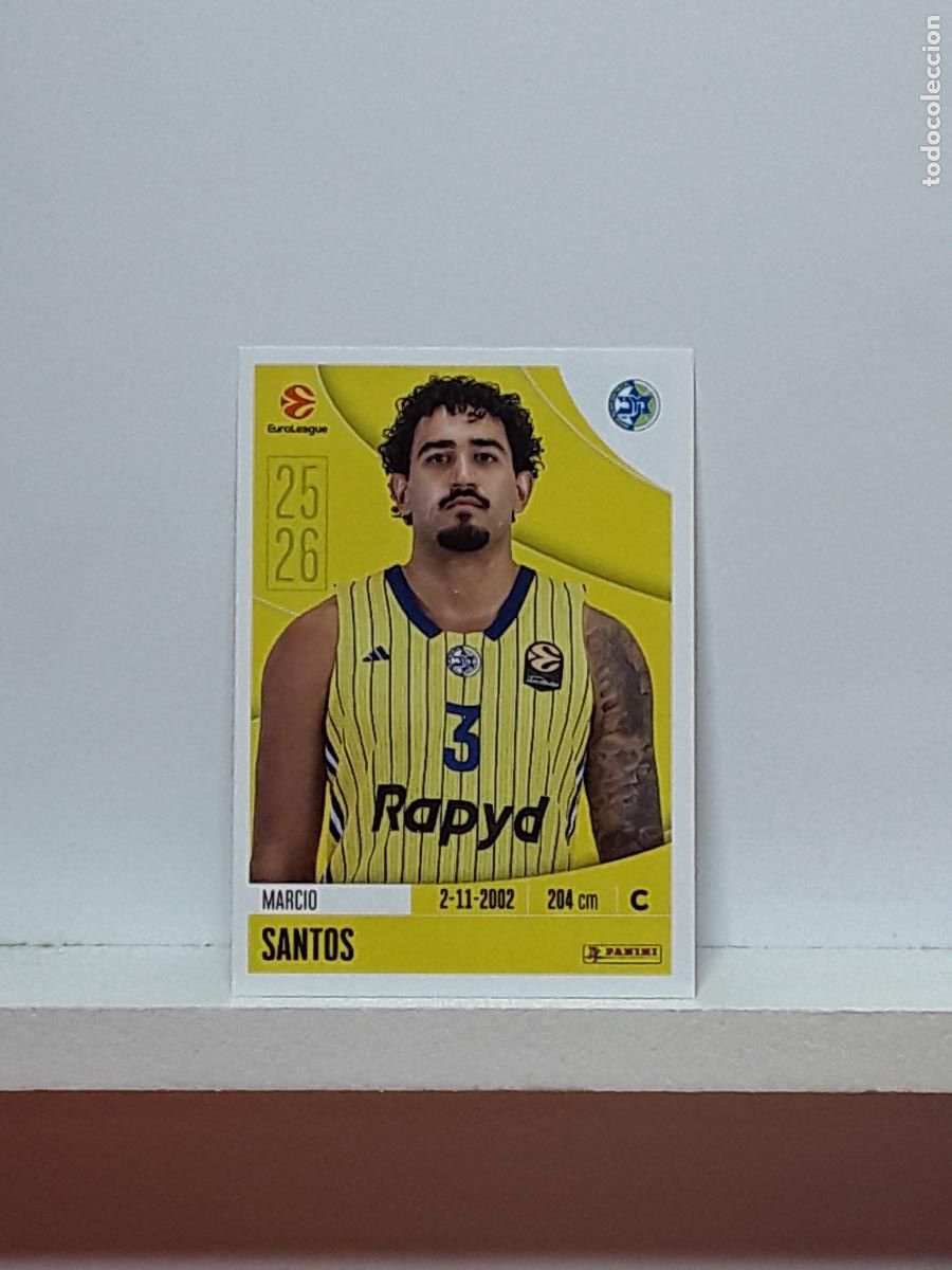 Collectionnisme sportif: EUROLIGA 2025 2026 EUROLEAGUE 25 26 CROMO PANINI BALONCESTO N 246 MACCABI TEL AVIV MARCIO SANTOS