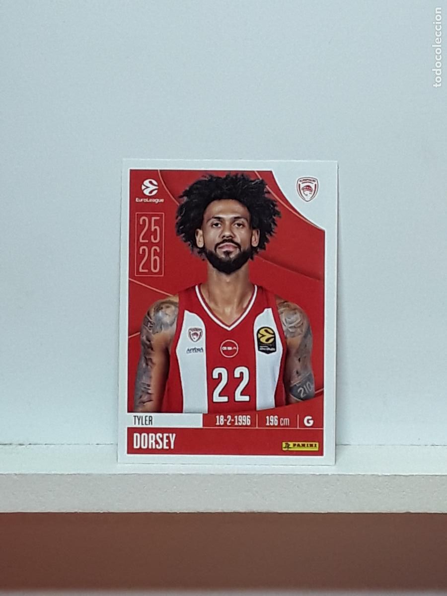 Coleccionismo deportivo: EUROLIGA 2025 2026 EUROLEAGUE 25 26 CROMO PANINI BALONCESTO N 255 OLYMPIACOS TYLER DORSEY