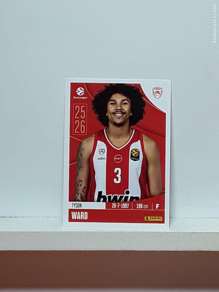 Coleccionismo deportivo: EUROLIGA 2025 2026 EUROLEAGUE 25 26 CROMO PANINI BALONCESTO N 257 OLYMPIACOS TYSON WARD