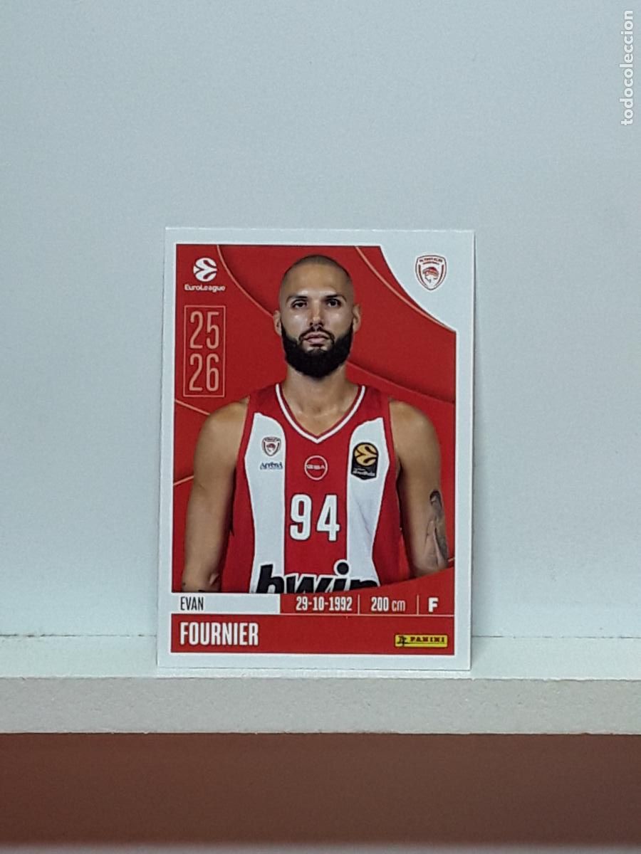 Coleccionismo deportivo: EUROLIGA 2025 2026 EUROLEAGUE 25 26 CROMO PANINI BALONCESTO N 261 OLYMPIACOS EVAN FOURNIER
