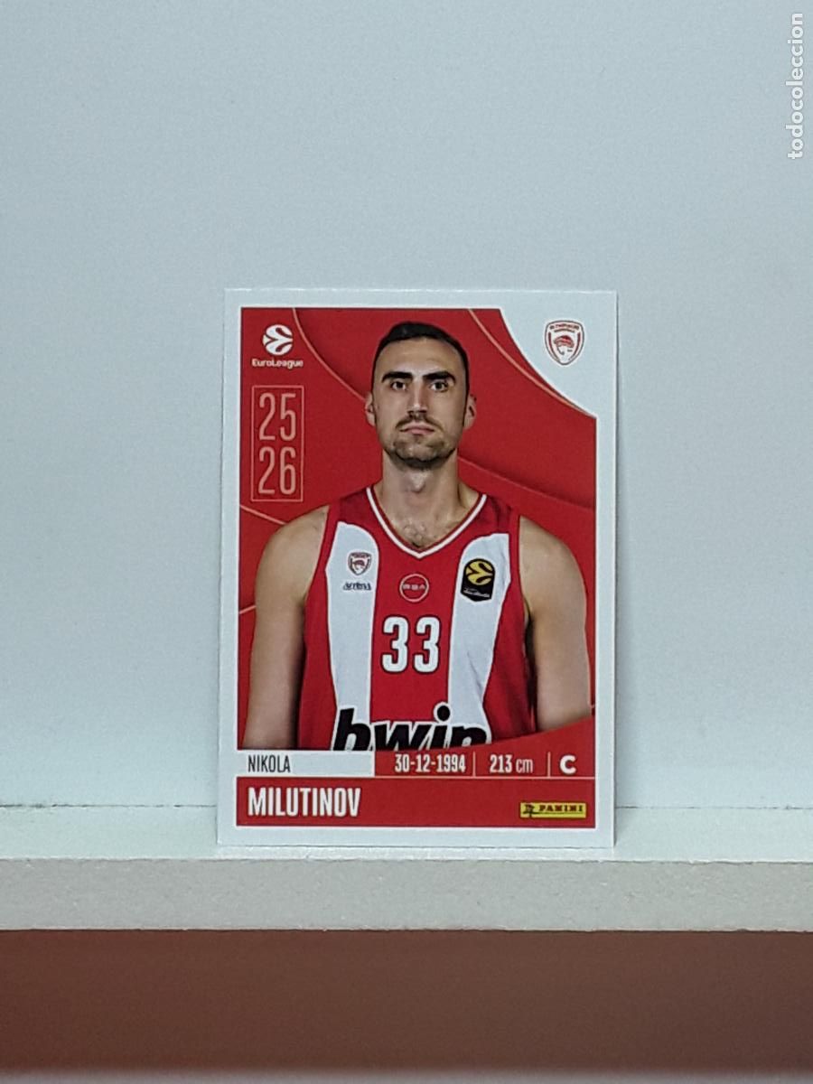 Coleccionismo deportivo: EUROLIGA 2025 2026 EUROLEAGUE 25 26 CROMO PANINI BALONCESTO N 262 OLYMPIACOS NIKOLA MILUTINOV