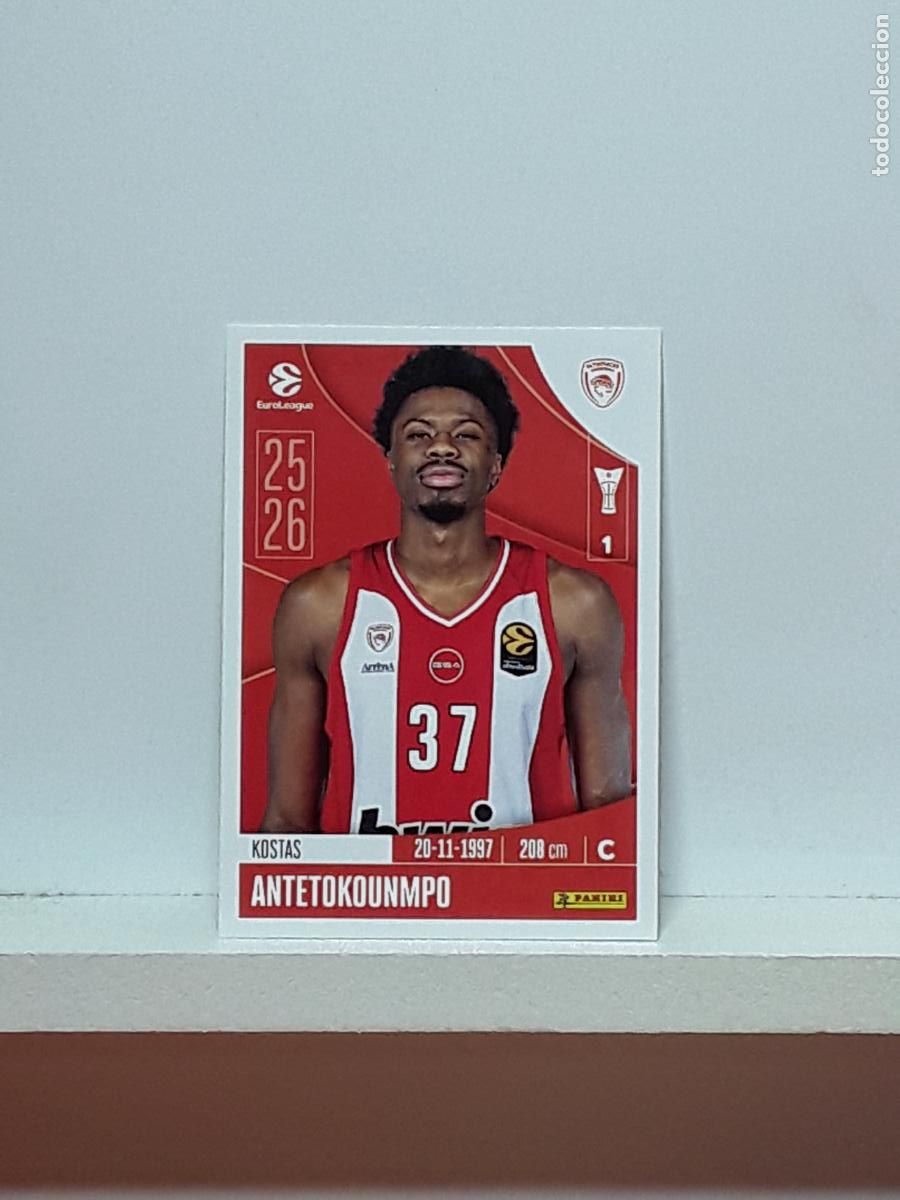 Coleccionismo deportivo: EUROLIGA 2025 2026 EUROLEAGUE 25 26 CROMO PANINI BALONCESTO N 263 OLYMPIACOS KOSTAS ANTETOKOUNMPO