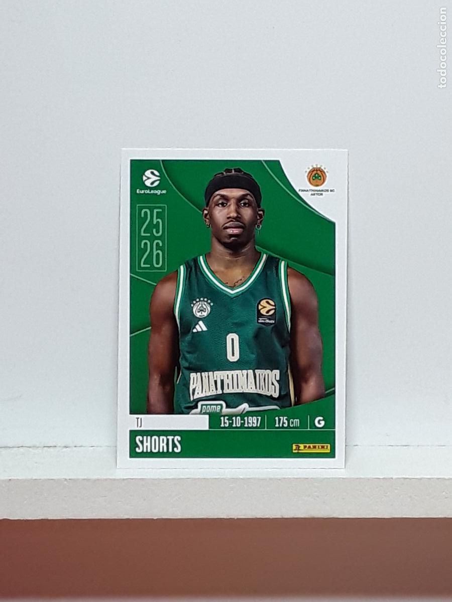 Coleccionismo deportivo: EUROLIGA 2025 2026 EUROLEAGUE 25 26 CROMO PANINI BALONCESTO N 267 PANATHINAIKOS TJ SHORTS