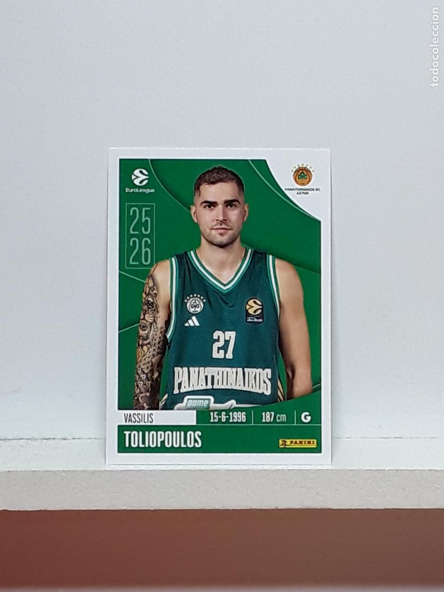 Coleccionismo deportivo: EUROLIGA 2025 2026 EUROLEAGUE 25 26 CROMO PANINI BALONCESTO N 272 PANATHINAIKOS VASSILIS TOLIOPOULOS