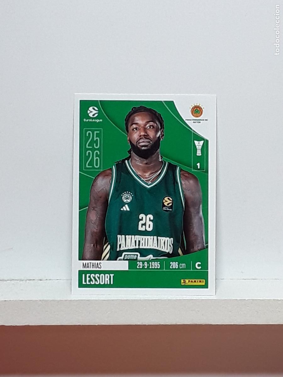 Coleccionismo deportivo: EUROLIGA 2025 2026 EUROLEAGUE 25 26 CROMO PANINI BALONCESTO N 280 PANATHINAIKOS MATHIAS LESSORT