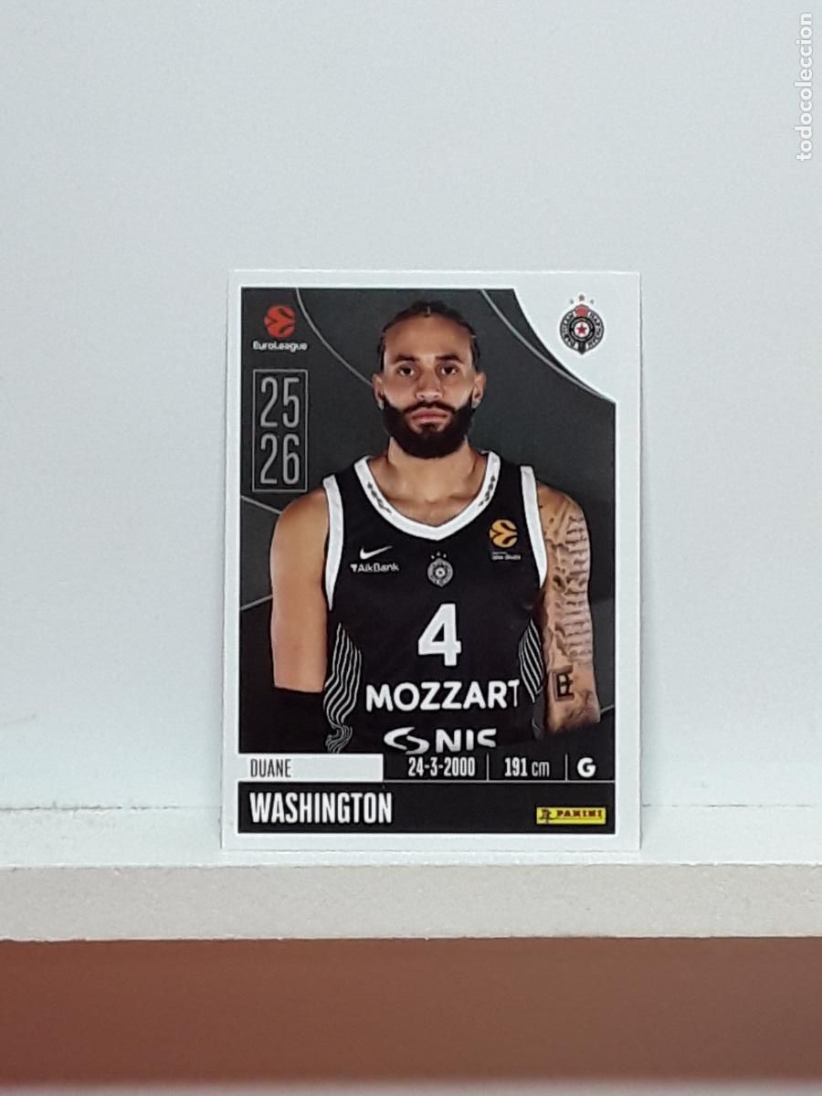 Coleccionismo deportivo: EUROLIGA 2025 2026 EUROLEAGUE 25 26 CROMO PANINI BALONCESTO N 303 PARTIZAN DUANE WASHINGTON