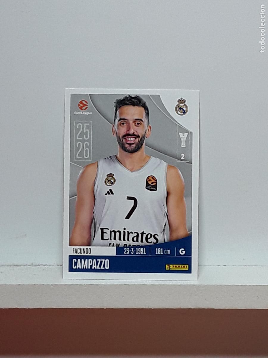Coleccionismo deportivo: EUROLIGA 2025 2026 EUROLEAGUE 25 26 CROMO PANINI BALONCESTO N 318 REAL MADRID FACUNDO CAMPAZZO