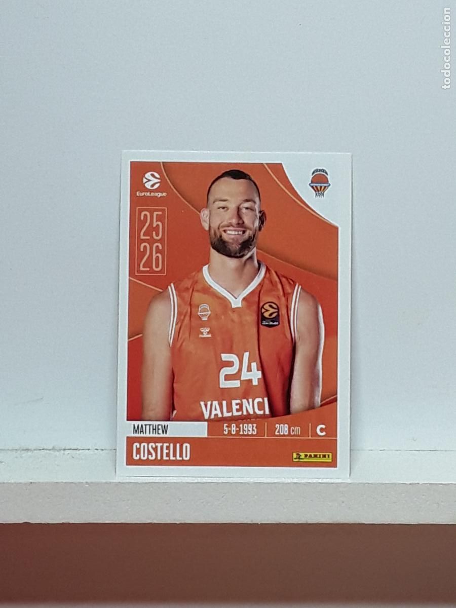 Coleccionismo deportivo: EUROLIGA 2025 2026 EUROLEAGUE 25 26 CROMO PANINI BALONCESTO N 349 VALENCIA MATTHEW COSTELLO