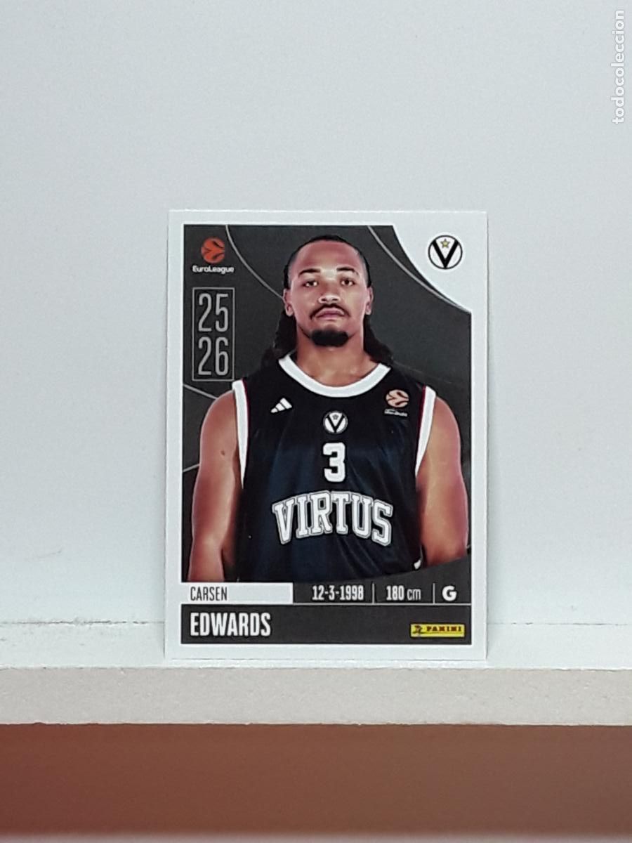 Coleccionismo deportivo: EUROLIGA 2025 2026 EUROLEAGUE 25 26 CROMO PANINI BALONCESTO N 353 VIRTUS BOLOGNA CARSEN EDWARDS