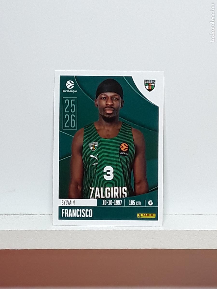 Coleccionismo deportivo: EUROLIGA 2025 2026 EUROLEAGUE 25 26 CROMO PANINI BALONCESTO N 370 ZALGIRIS SYLVAIN FRANCISCO