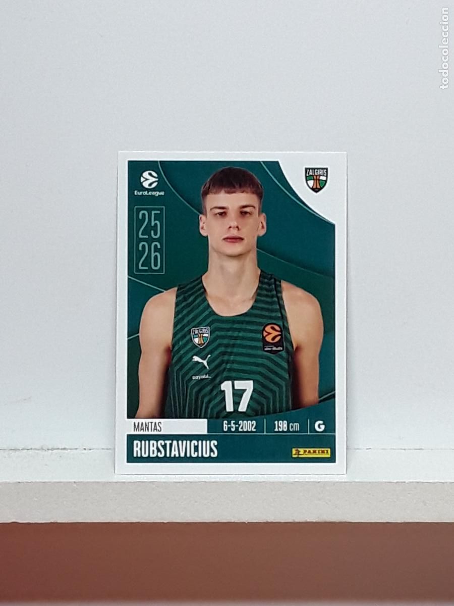 Coleccionismo deportivo: EUROLIGA 2025 2026 EUROLEAGUE 25 26 CROMO PANINI BALONCESTO N 374 ZALGIRIS MANTAS RUBSTAVICIUS