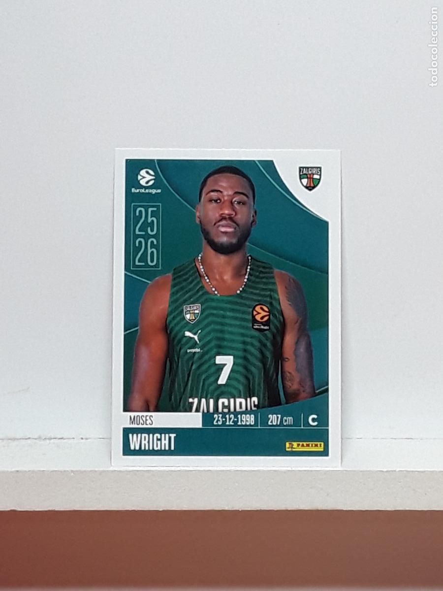 Coleccionismo deportivo: EUROLIGA 2025 2026 EUROLEAGUE 25 26 CROMO PANINI BALONCESTO N 381 ZALGIRIS MOSES WRIGHT